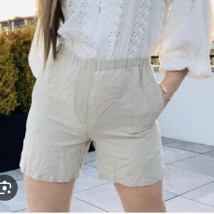 J.Jill taupe linen pull on short side xs